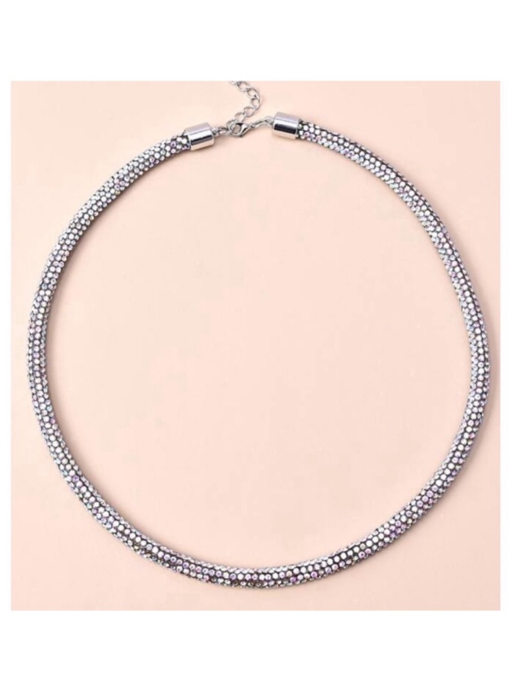 AB Clear Rhinestone rope necklace with extender